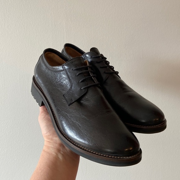 Gravity Pope Leather Derby Shoes Black Size 39 (fits like 40) - Picture 1 of 13